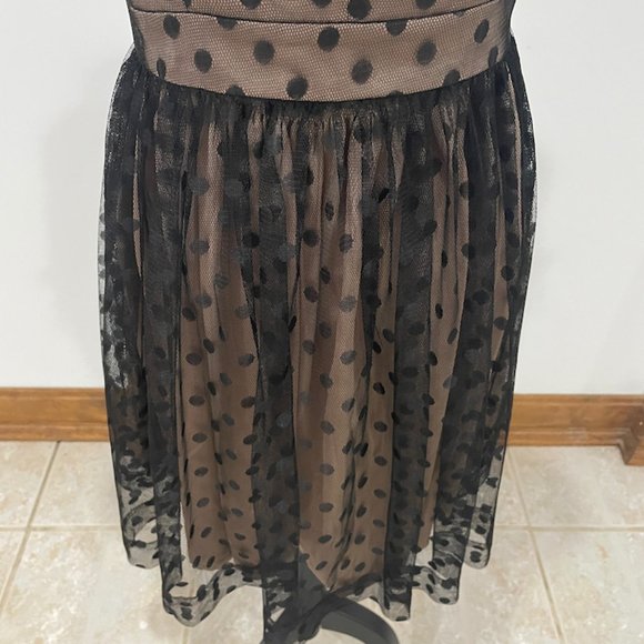 Fossil Strapless Black and Beige Dress with Polka - Picture 4 of 7
